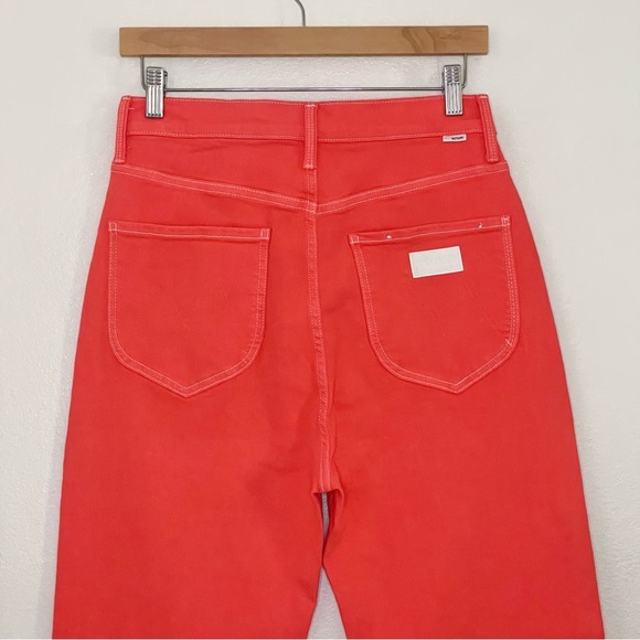 Mother The Tune Up Bona Fide Hover Slim Straight Jean Play Date Hot Coral 29 - Picture 10 of 16